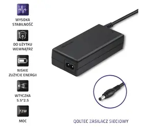 Napájecí adaptér 12V 6A 72W / Síťový zdroj / Konektor 5,5 x 2,5 mm