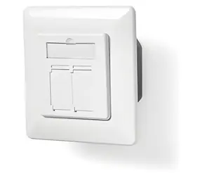 Nedis Síťová zásuvka 2x RJ45 bílá / Síťová zásuvka / CAT6a / zápustná montáž / pozlacené kontakty