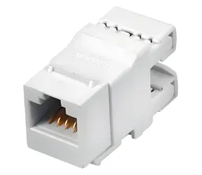Keystone modul RJ45 UTP CAT5e bílá / TP zásuvka / Female / rovný / -40 až 70 °C