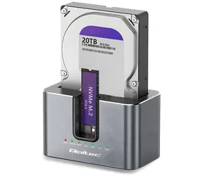 Dokovací stanice 2v1 HDD/SSD SATA a M.2 NVMe / Dokovací stanice / USB-C 10 Gb/s / Klonování / max. 28 TB