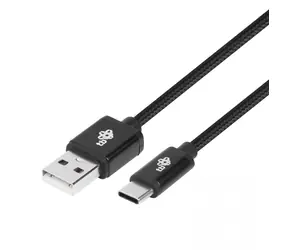 TB Kabel USB-A - USB-C černý / Kabel USB-C / opletený / 1,5 m