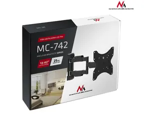 Maclean MC-742 černá / Nástěnný držák pro TV a monitor / 13-55" / VESA 75x75-200x200 / nosnost 30 kg