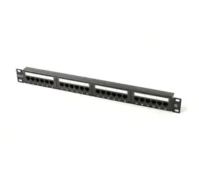 Patch panel 19" 24 portů černý / Patch panel / U/UTP / CAT.5E / 1U