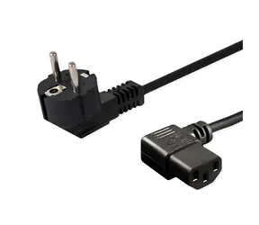 CL-115 Napájecí kabel Schuko - IEC C13 úhlový / Napájecí kabel / CEE7/7 - IEC C13 / 1,2 m / černá