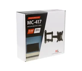 Maclean MC-417 černá / Nástěnný držák pro TV + monitor / 13-32" / VESA 100x100 / nosnost 30 kg