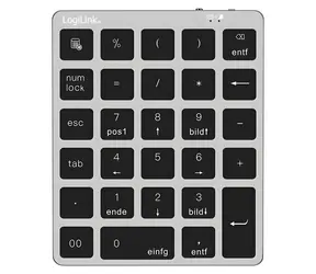 Numerická bezdrátová klávesnice šedá / Numerická bezdrátová klávesnice / Bluetooth 5.0 / 28 kláves / dobíjecí baterie