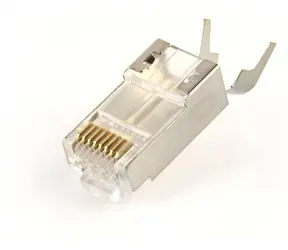 Konektor RJ45 CAT7 průchozí stíněný pozlacený, 50 ks / Konektor / CAT7 / STP / Pozlacené kontakty