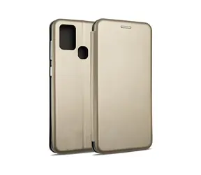 Beline Magnetické flip pouzdro Samsung Galaxy A21s (SM-A217) zlatá / Pouzdro / Book / Magnetické zavírání