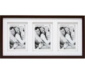 Deknudt S65KQ3 hnědá / Fotorámeček / dřevo / 3x 10x15 cm / s paspartou