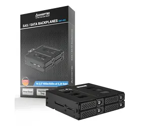 CHIEFTEC CBP-425 černá / Backplane / 5,25" / 4x 2,5" SATA III/SAS / hot-swap / ventilátor 40 mm