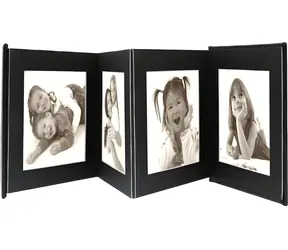 Deknudt Leporello černá / Skládací fotoalbum / 8 fotografií / 8 × 13 × 18 cm