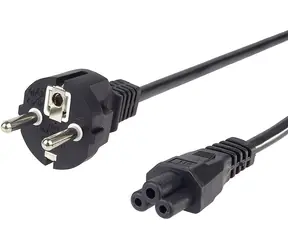 Wortmann napájecí kabel Schuko - C5 rovný 0,6 m / Napájecí kabel / černá