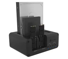 Icy Box IB-2925MS-CU31 černá / Dokovací stanice / 4x M.2 NVMe/SATA & 2,5"/3,5" SATA / USB-C 10 Gbit/s