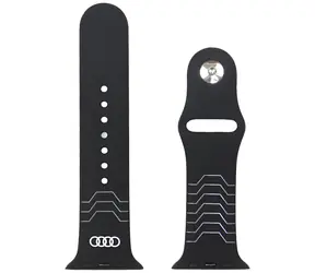 Audi Geometric Pattern černá / Silikonový řemínek / Apple Watch 44/45/46/49 mm