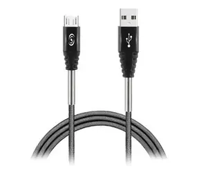 Fonex Steel Force šedá / Kabel USB-A (M) - Micro USB (M) / 1 m / 2,4 A / 12 W