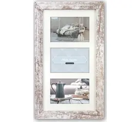 ZEP Nelson 6 bílo-hnědá V23136 / Dřevěný rámeček / na 3 fotografie 13x18 cm
