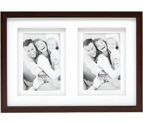 Deknudt S65KQ2 hnědá / Rámeček na fotografie / dřevo / 2x 13x18 cm / s paspartou