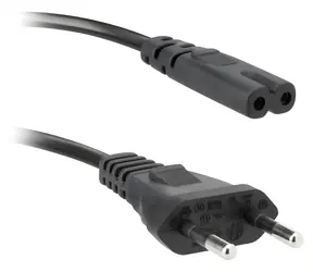 Ekon napájecí kabel 2pólová vidlice černá / Napájecí kabel / 1,5 m