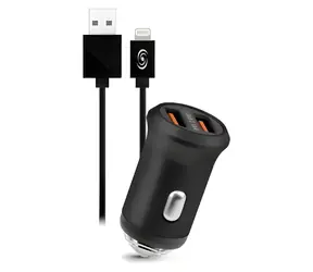 Fonex nabíjecí sada do auta 2x USB/Lightning černá / Autonabíječka / 2,1 A / 10 W
