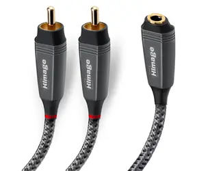 HImage šedá / Audio kabel / Jack 3,5 mm (F) - 2x RCA (M) / 1,5 m
