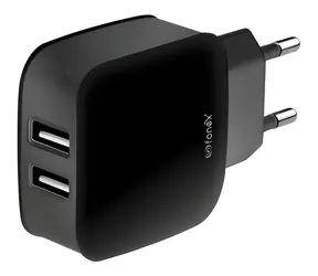 Fonex Cestovní nabíječka 2xUSB-A černá / 2,1 A / 10 W