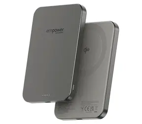 PanzerGlass empower bezdrátová Qi2 powerbanka titanová / Powerbanka / 5000 mAh / Rychlé nabíjení