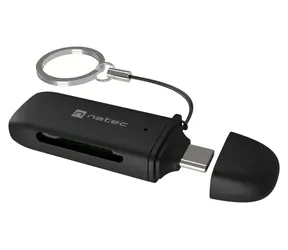 Natec SCARAB C černá / Čtečka paměťových karet / USB-C / USB 3.2 Gen 1 / SD, microSD