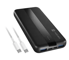 Natec Trevi Slim Q V2 10000 mAh černá / Powerbanka / 2x USB-A 18W / USB-C 20W / PD / QC