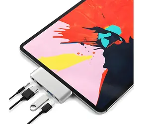 Satechi USB-C Mobile Pro Hub stříbrná / USB-C hub / pro iPad Pro/Air 10.9" 2020