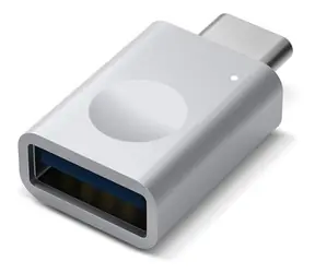 Elago Mini stříbrná / Adaptér / USB-C - USB 3.0 / Hliníkové tělo / LED indikace