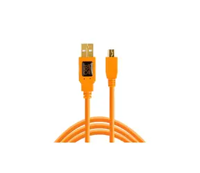 Tether Tools TetherPro oranžová / Kabel / USB 2.0 A - Mini USB B / 5pin / 4,6 m