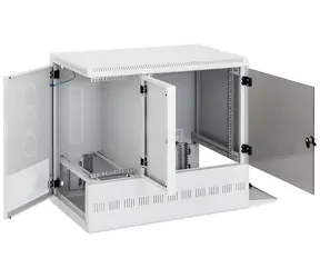 Triton 19" rozvaděč nástěnný 12U/900x540mm šedá / Rozvaděč / Nástěnný / +3U pro server vpravo / RAL7035