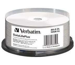 Verbatim BD-R Blu-Ray 25ks Printable / Blu-ray disk / 50GB / 6x / Vřeteno