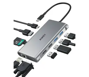 CB-C89 / Hub USB-C / 10v1 / RJ45 Gigabit / 4× USB / HDMI 4K@30Hz / SD + microSD / USB-C PD
