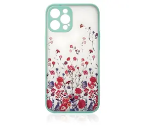 Hurtel Design Case světle modrá / Zadní kryt / Apple iPhone 12 Pro Max / motiv květů