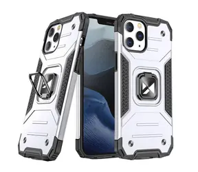 Wozinsky Ring Armor stříbrná / Odolný kryt / Apple iPhone 13 Pro Max / se stojánkem