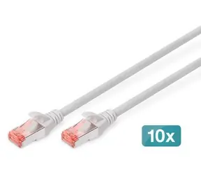 Digitus CAT6 S/FTP šedý / Patch kabel / 3 m / AWG 27/7 / LSZH / 10 ks