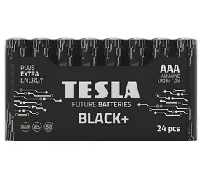 TESLA BLACK+ AAA 24 ks / Alkalická baterie / LR03 / mikrotužková / fólie