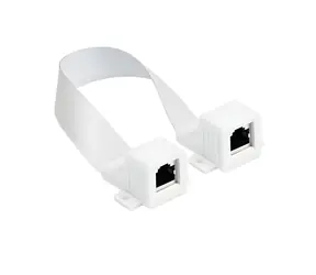Alcasa 8055-F23QW bílá / Síťová průchodka RJ-45 / Plochá / 0,3 m