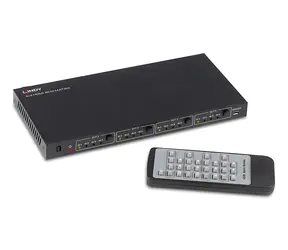 Lindy HDMI 4x4 Matrix černá / Video přepínač / 4K UHD / 4 vstupy / 4 výstupy / IR dálkové ovládání