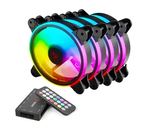 Savio FAN-01 černá / Sada ventilátorů / 120 mm / 4 ks / ARGB / řadič a dálkové ovládání
