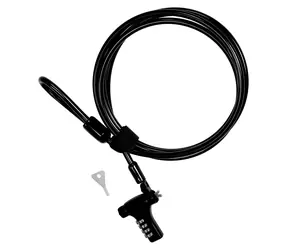 Trust Tiron / Bezpečnostní kabelový zámek / Kombinační / 180 cm / K-Slot, Nano, Wedge