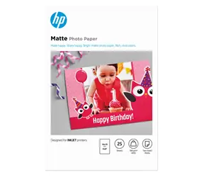 HP Matte FSC Fotopapír / Fotopapír / matný / 10x15 cm / 180 g/m2 / 25 listů