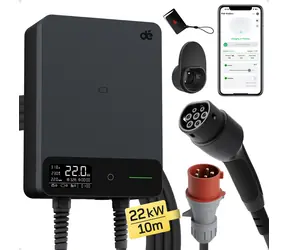 Moft dé 22kW Wallbox / Nabíjecí stanice / Typ 2 / 3fázová / 10 m kabel / CEE 32A / aplikace Tuya