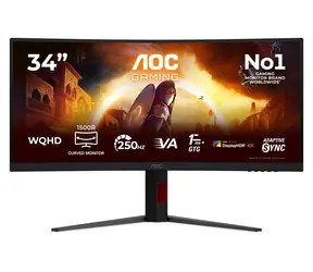 34" AOC CU34G4ZCA černá / Monitor / Curved VA / WQHD / 250Hz / 1ms / HDR400