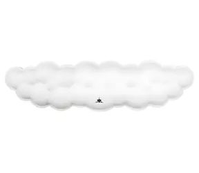 White Shark Cumulus bílá / Podložka pod zápěstí ke klávesnici / 430x110mm / Paměťová pěna