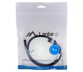 Lanberg CA-HDMI-21CU-0010-BK černá / Kabel HDMI / HDMI 2.0 / 1 m / 4K UHD / 144 Hz / ARC
