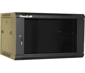 XtendLan 9U/600x450 černá / Nástěnný rozvaděč / 19" / skleněné dveře / rozložený