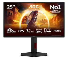 24.5" AOC 25G4ZR / Monitor / Fast IPS / 1920x1080 / 260Hz / HDMI + DP