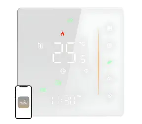 MOES WHT-006-GB-WH bílá / Termostat pro elektrické topení / 16A / Wi-Fi / dotykový displej